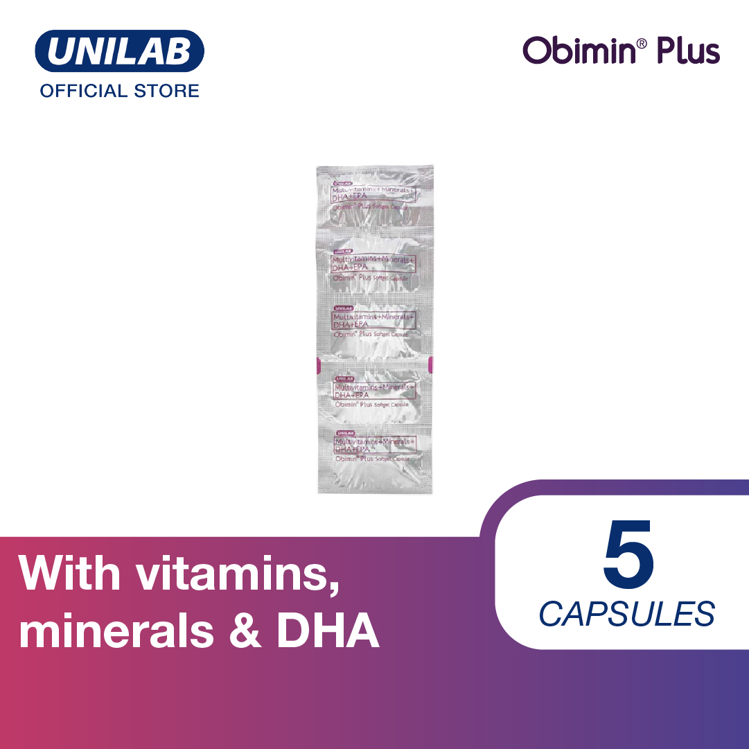 Obimin Plus 5 Capsules (Help Provide Adequate Supply Of Vitamins Minerals And DHA And EPA)