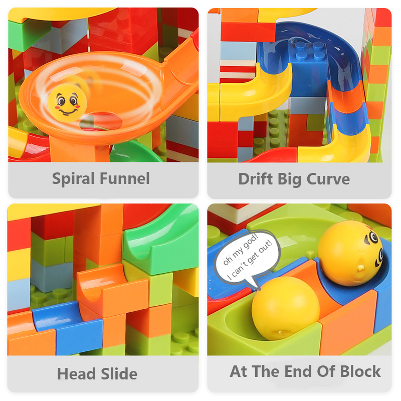 Slide Ball Track Assembling Building Blocks Diy Rolling Ball Assembling