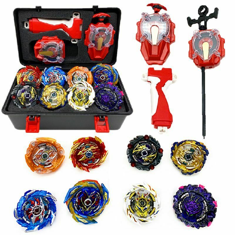 Bộ 8 con quay hồi chuyển beyblade burst b-159 / b160 / b161 / b163 / b164 / b167 / b169 / b00-169 có dụng cụ phóng và hộp đựng làm quà sinh nhật cho trẻ em - intl