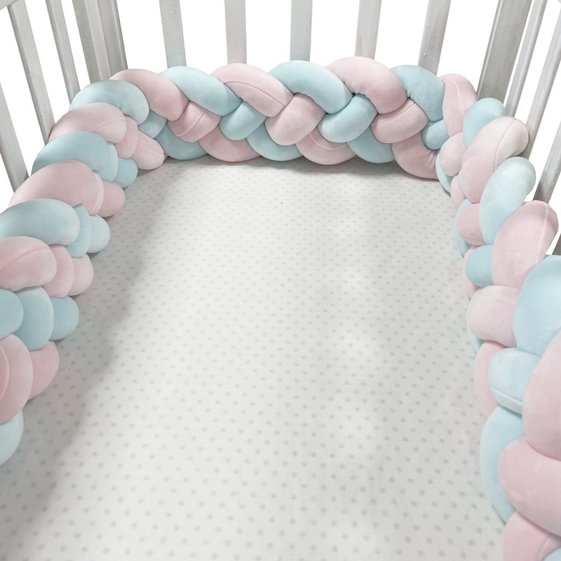 3/4 Strand Baby Cot Bumper Weaving Edge Protection Bed Set 2M/3M 4 Color Strands