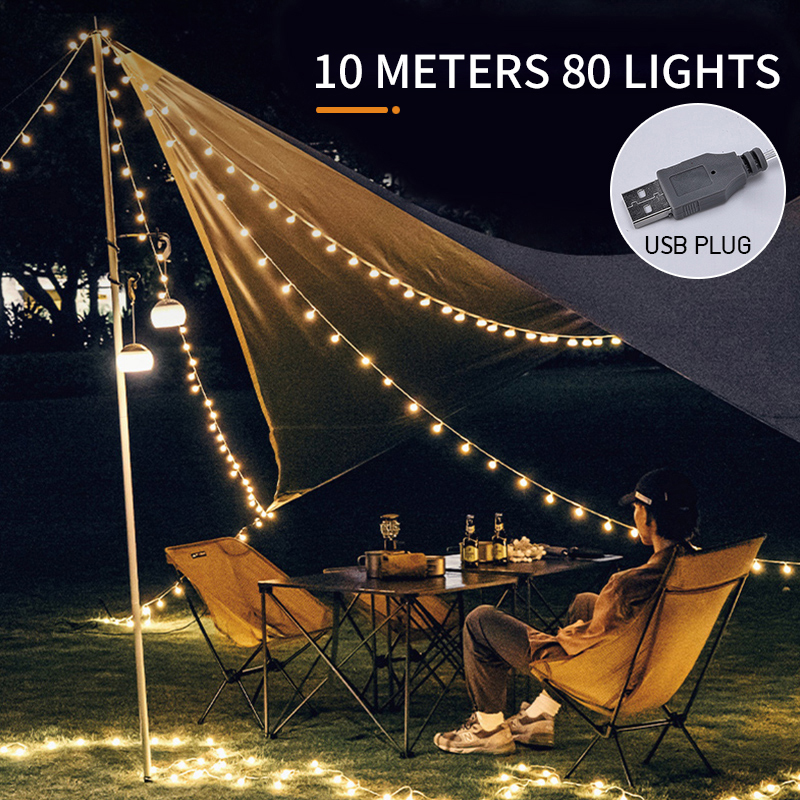 LED String Lights 3m6m Round Fairy Lights Home Christmas Wedding Party Decorations USB Interface Outdoor Tent Garden Lights Crystal Ball Lights Room Lights