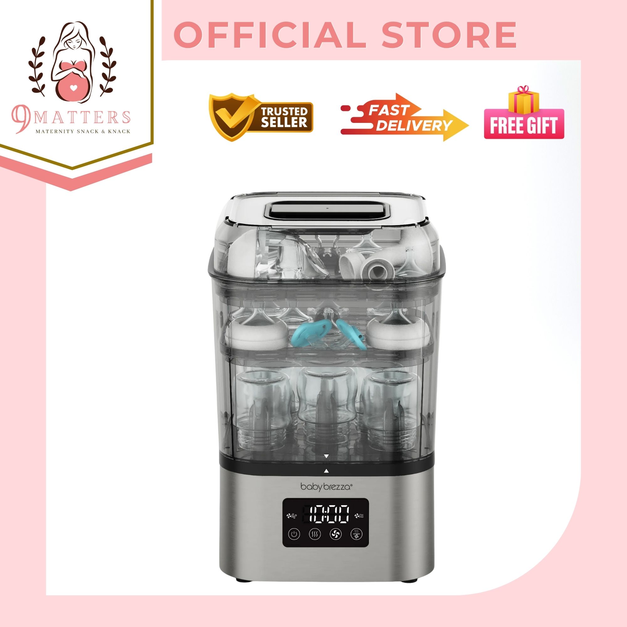 Baby Brezza SuperQuick Baby Bottle Sterilizer and Dryer - Sterilizes & Dries in just 10 Minutes