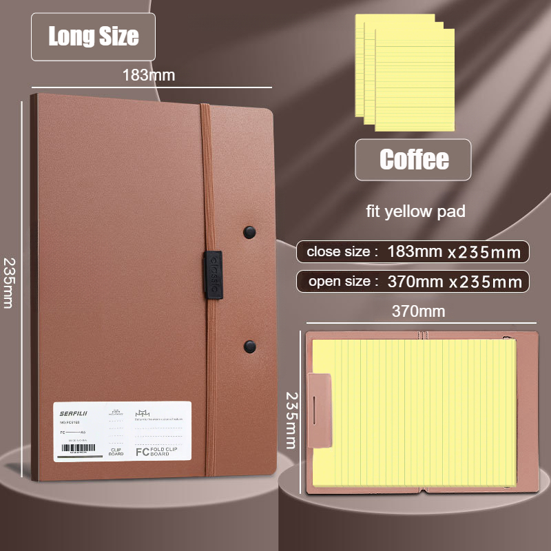 A4/Long Foldable Clipboard Folding Board 360 ° Folding File Folder A5 Clip Board Black Paper Document Organizer