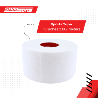 Samsons Sports Tape 1.5 inches x 13.7 meters White Athletic Tape Zinc Oxide Cotton Fabric Easy Tear Ankle Support Prevent Injury and Strain For Basketball Volleyball Badminton Football Boxing Breathable Waterproof Pre Wrap Pro Wrap