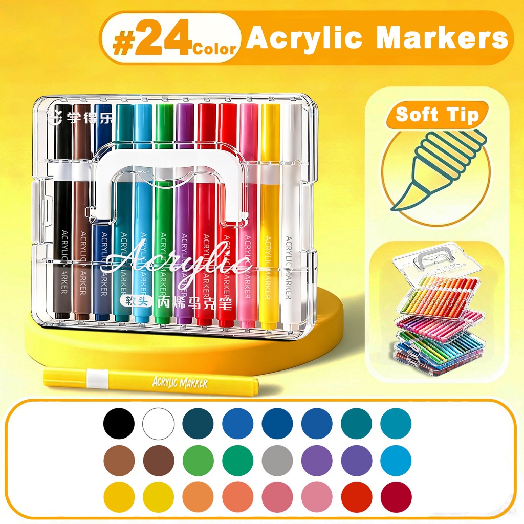 Acrylic Marker Pen Large Capacity Square Box Set Coloring Set Acrylic Paint Painting Art Supplies