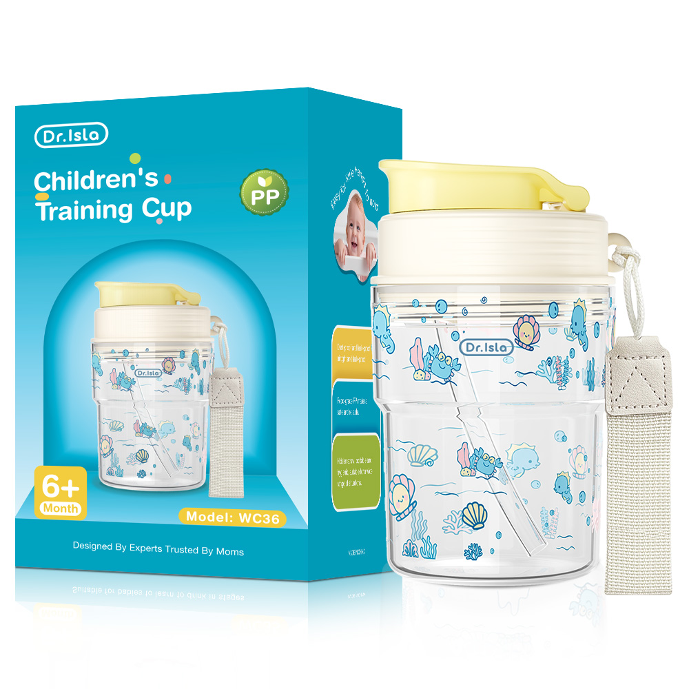 Dr.isla Leak-Proof 360° Silicone Straw Water Bottle for Toddlers BPA-Free Easy Learning 280ml wc32