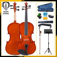 Heart String Violin Full Size Violin Instrument Handmade Wooden Violin Set for Students Adults Kids Beginners