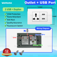 WeHome Switch Outlet Wide Series 1 2 3 GANG Duplex Outlet Universal Socket Home Light Switch