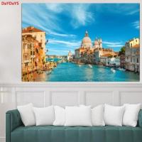 Canal in Venicia Italy Canvas Print Picture Poster Wall Artwork Canvas Painting For Home Office Bedroom Wall Decor