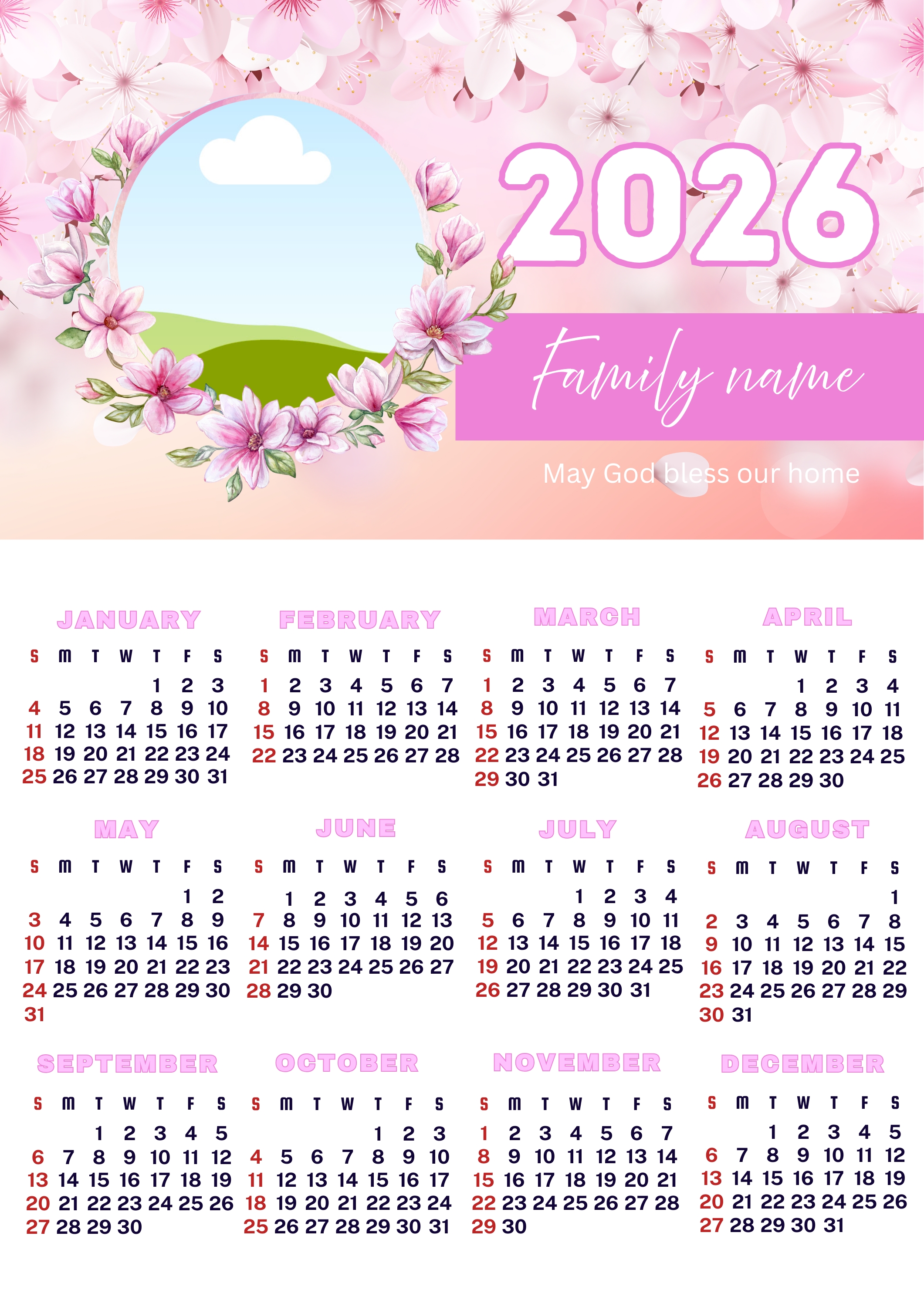 2026 Personalized / Customized Poster Calendar A4 & A3 | RABAH UP STORE