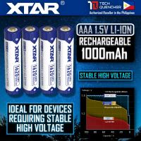 XTAR AAA 1.5v 1000mAh (1620mWh) 4 PACK Rechargeable Battery Lithium-Ion -Built-In LED Indicator - Protected