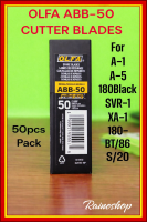 OLFA ABB-50 Blade 50pcs Pack 9mm Ultra Sharp Black Blade for SVR-1 cutter A-1 XA-1 A-5 S/20 180Black