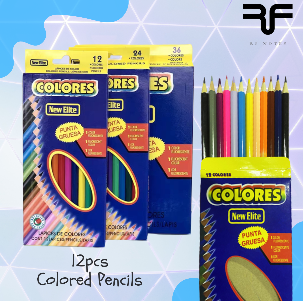 [RF NOTES] 12pcs Color Boxed Colored Pencils Children Drawing Pens Colouring Pencil School Student Pencil Set