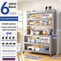 Kitchen Organizer Sideboard Storage Rack Carbon Steel Microwave Kitchen Cabinet with Wheels Organizer Cabinet for Kitchen
