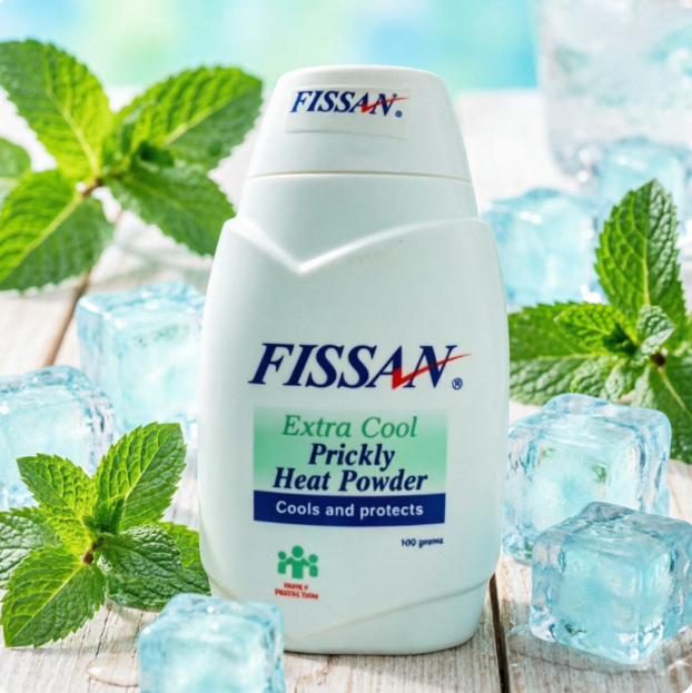 FISSAN Soothing Baby Body Powder | Gentle Summer Skin Care & Cooling Relief