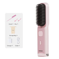 HODEKT Cordless Hair Straightener Comb Portable Hair Curler Brush Large Capacity Battery for Long Battery Life