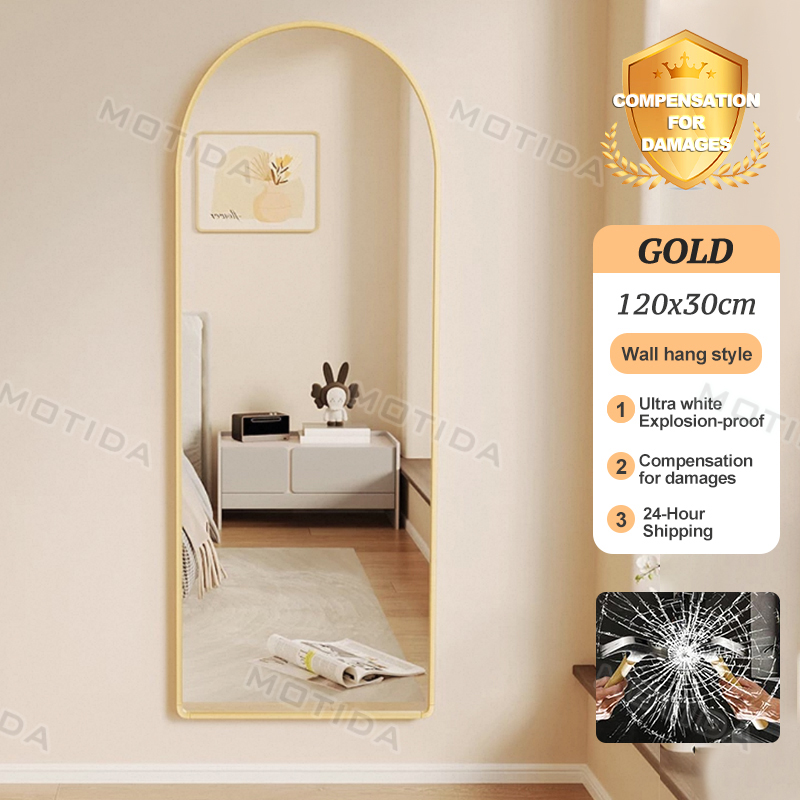 【24 Hours Shipped】Mirror With Stand Full Body Mirror Bathroom Floor Mirror Floor-To-Ceiling Wall Mounting Mirror