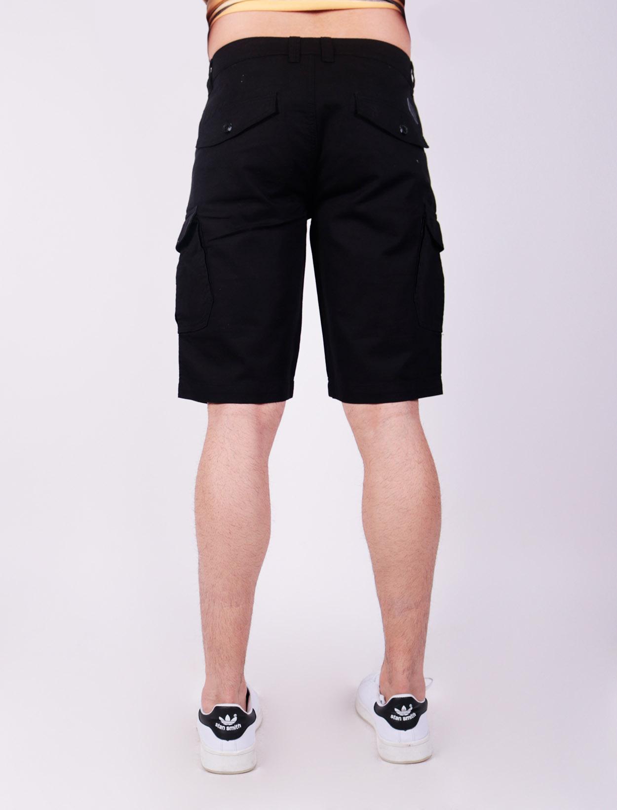 "Freego Men Low waist Slim Tapered Cargo Shorts in Black" review and price