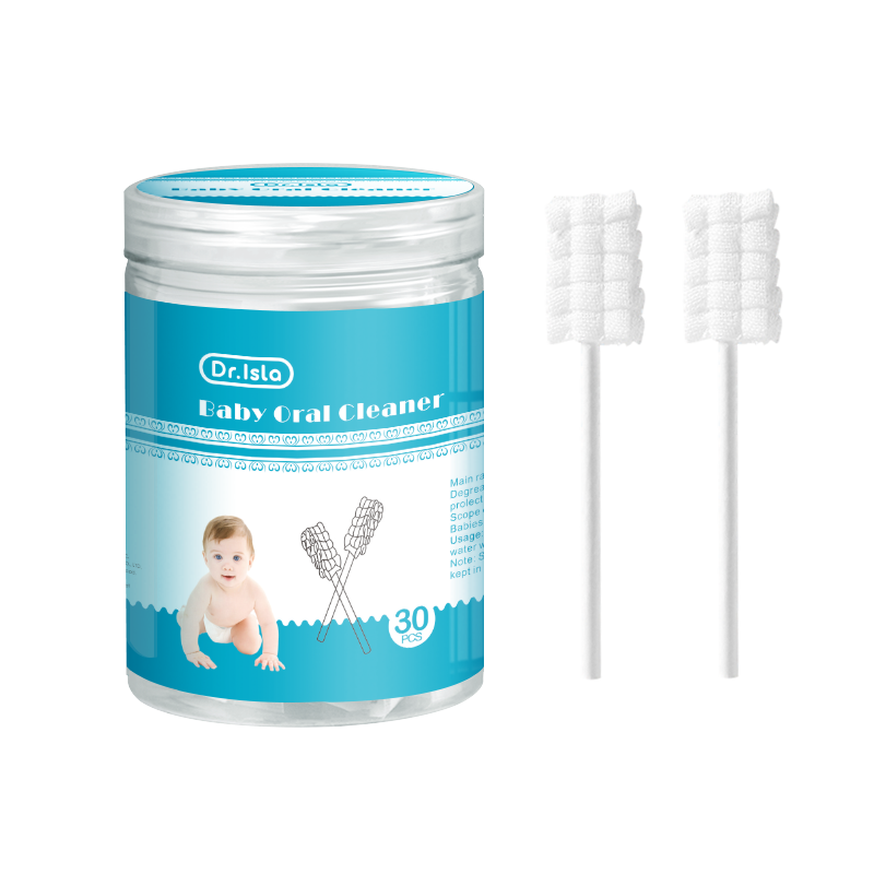 Dr.Isla Medical Cotton Swab Gauze for Baby 30PCS Oral Tongue Cleaner Disposable Infant Toothbrush Newborn Toothbrush Baby Oral Cleaning Swab QJ02