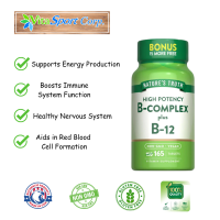 Nature’s Truth B-Complex + B12 165 Tablets | Energy Booster Metabolism Brain & Nerve Support