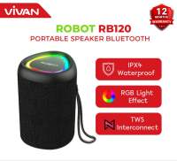 VIVAN ROBOT RB120 Portable Bluetooth Speaker IPX4 Waterproof RGB Light Effect TWS Interconnect