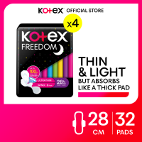 Kotex Freedom Ultrathin Sanitary Napkins 28cm - 8 Pads x 4 Packs (32 Pads)