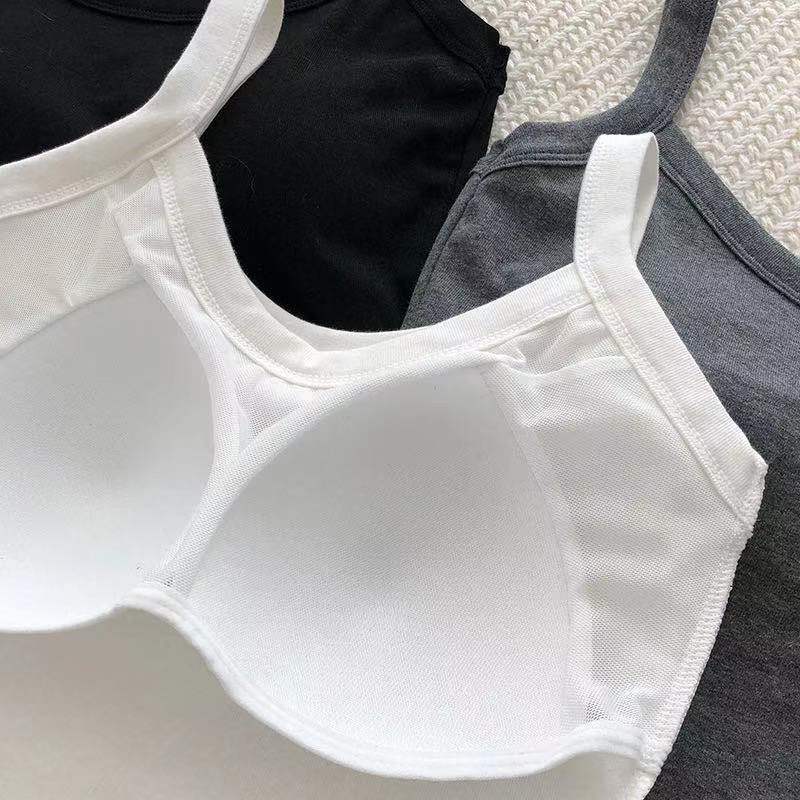 Pure cotton short camisole Outdoor base sports bra for women