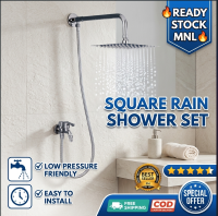 Dermaid Complete Shower Set Stainless Steel 2-Way Faucet  Rain Shower Head Hose Arm Shower
