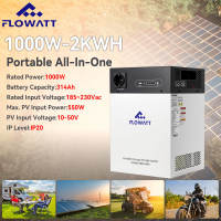 Flowatt 1000W 2Kwh 314Ah Portable Power Station Battery Backup Multi-Purpose Pure Sine Wave AC 220V Output For Outdoor Camping Travel Emergency Power Supply