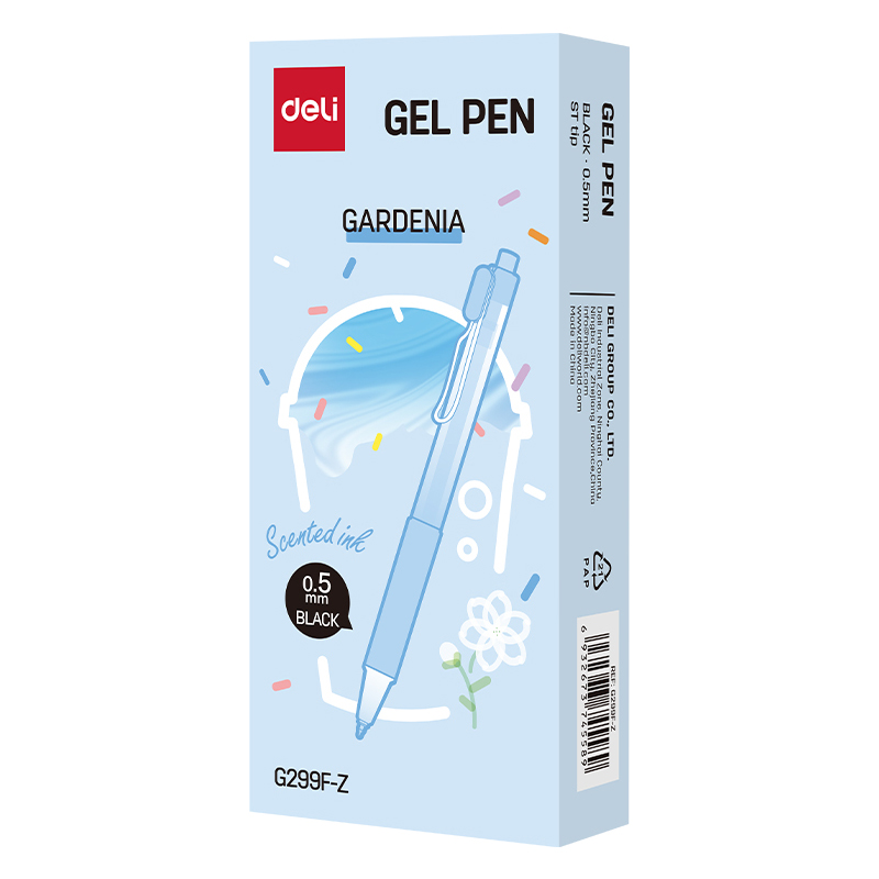 Deli Retractable Scented Gel Pen 0.5mm 12pcs/box G299F