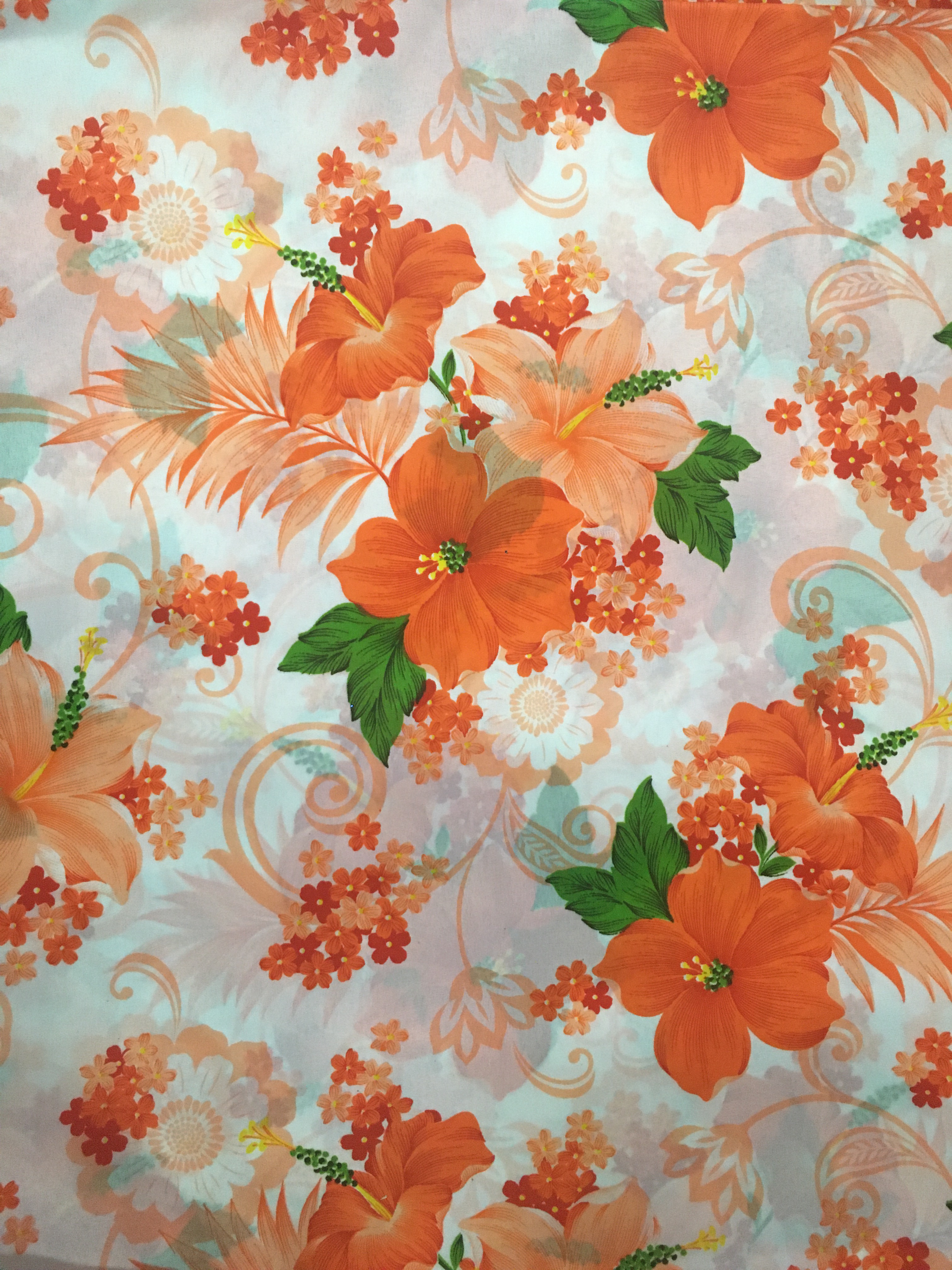 Erose Design Geena Gina or Pongee Flower Floral Printed Fabric Sold per Yard Fabric Only