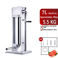 Phlinice Sausage Stuffer 2/5L Commercial Manual Sausage Stuffing Machine with 4 Sizes of filling tubes
