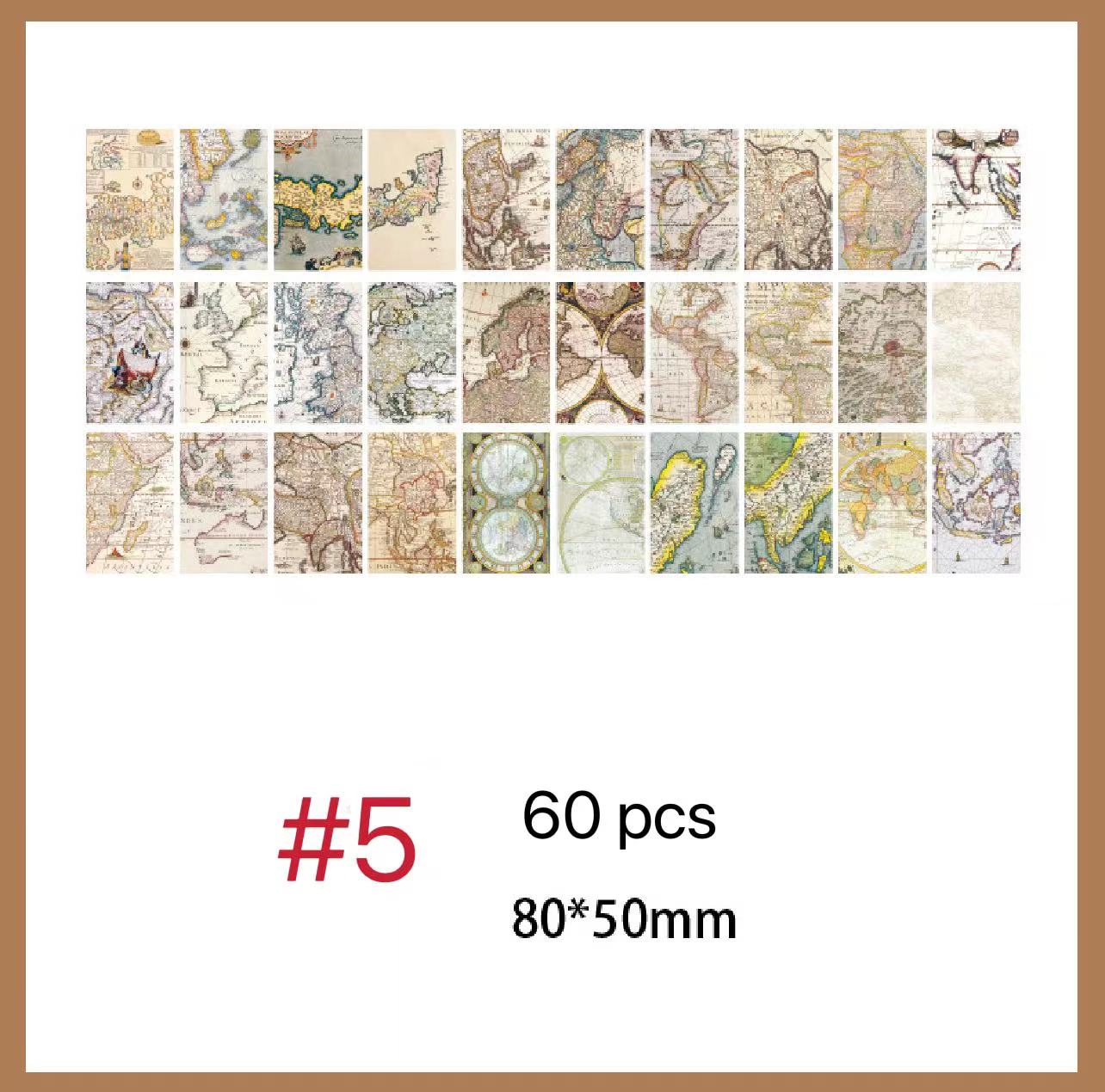 60 pcs hand account material paper retro non-adhesive paper material book