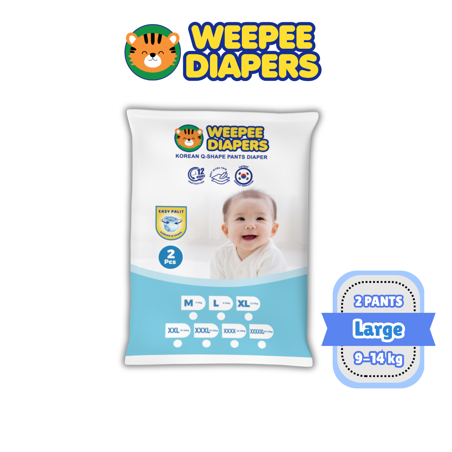 WeePee Pull-Up Baby Diaper Pants – 2 pcs Trial Pack