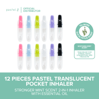 Pastel 2-in-1 Translucent Inhaler (x12) (1.5ml each) [Menthol Vapors Eucalyptus Relieves Nasal Congestion Headache Dizziness]
