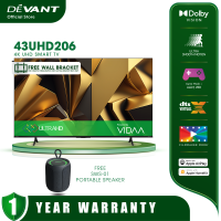 DEVANT 43UHD206 43 Inch Ultra HD (UHD) 4K Smart TV - Netflix Youtube and FREE Wall Bracket & SPEAKER SWS-01