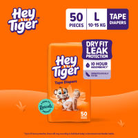 HEY TIGER Tape Jumbo Pack Large (10-15 kg) -  50 pcs - Tape Diapers