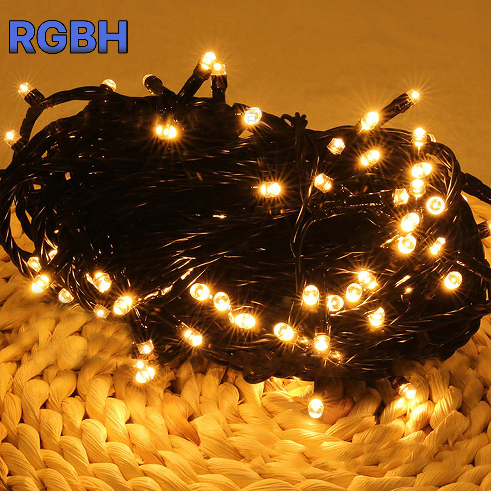 RGBH 100L 10M Christmas Lights LED String light Steady Outdoor waterproof Black wire room decor
