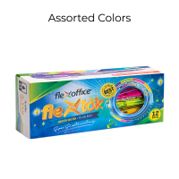 FlexOffice FlexTok Smooth Ink Ballpen 0.5mm - 3/6/box12pcs - Black Ink/Multicolor barrel - FO-GELB036