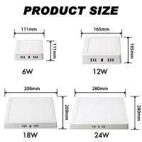 JACKSUN Surface Mounted led light led Ceiling Lights Square Round 6W/12W/18W/24W Aluminum Downlight 220V Panel Light White Pin lights for ceiling