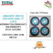 Total Abrasive Metal Cutting Disc 4 inch 4 pcs