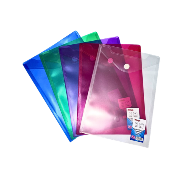Velcro File Bag Plastic Document Envelope Velcro File Bag Size A5 and A4 plastic envelope