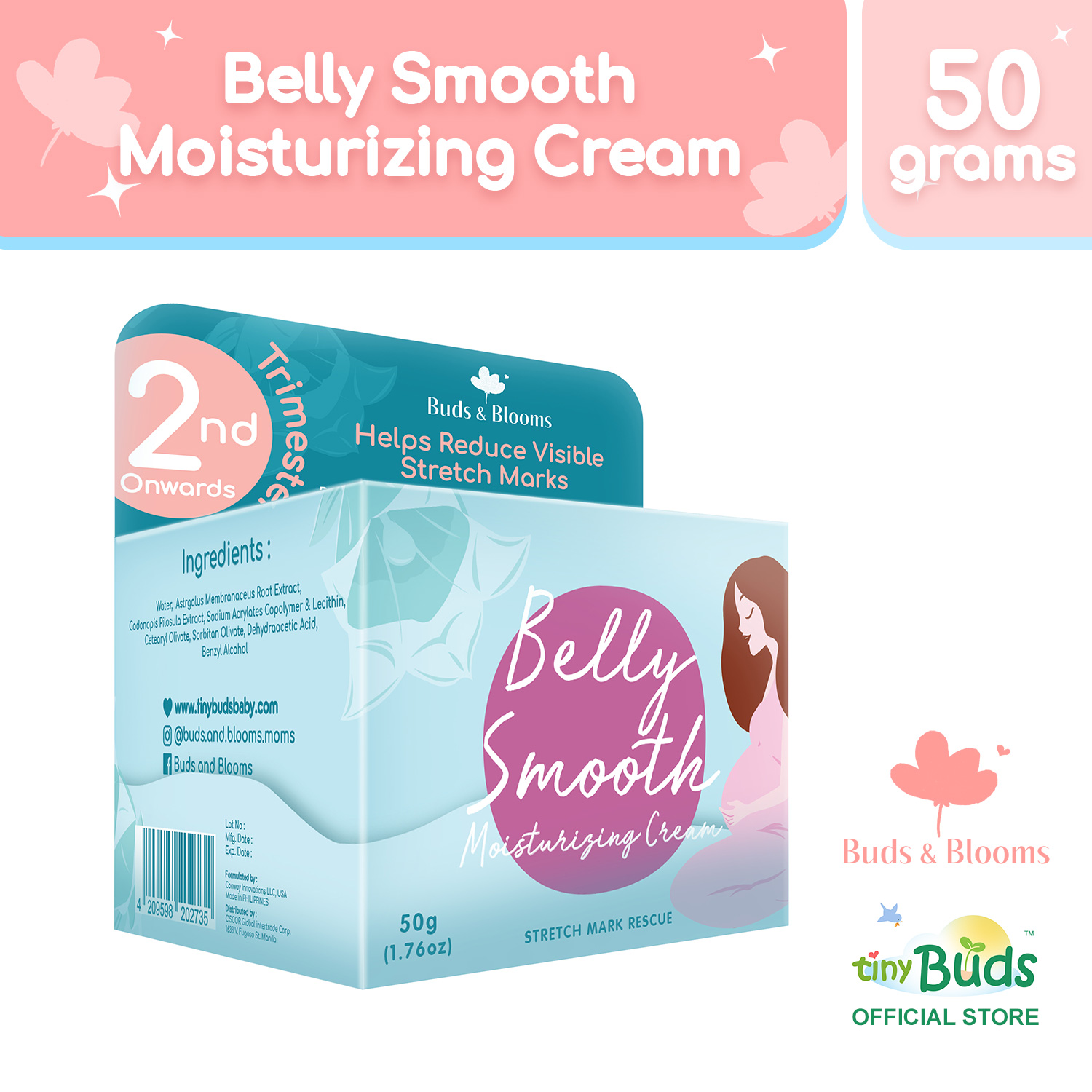 Buds & Blooms Belly Smooth Stretch Mark Cream 50g