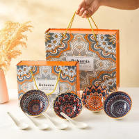 EvoHom BBS-006/004/002 Bohemia Ceramic Handicraft Bowl Set for Birthday Christmas and Wedding Gifts with Gift Box - Souvenirs
