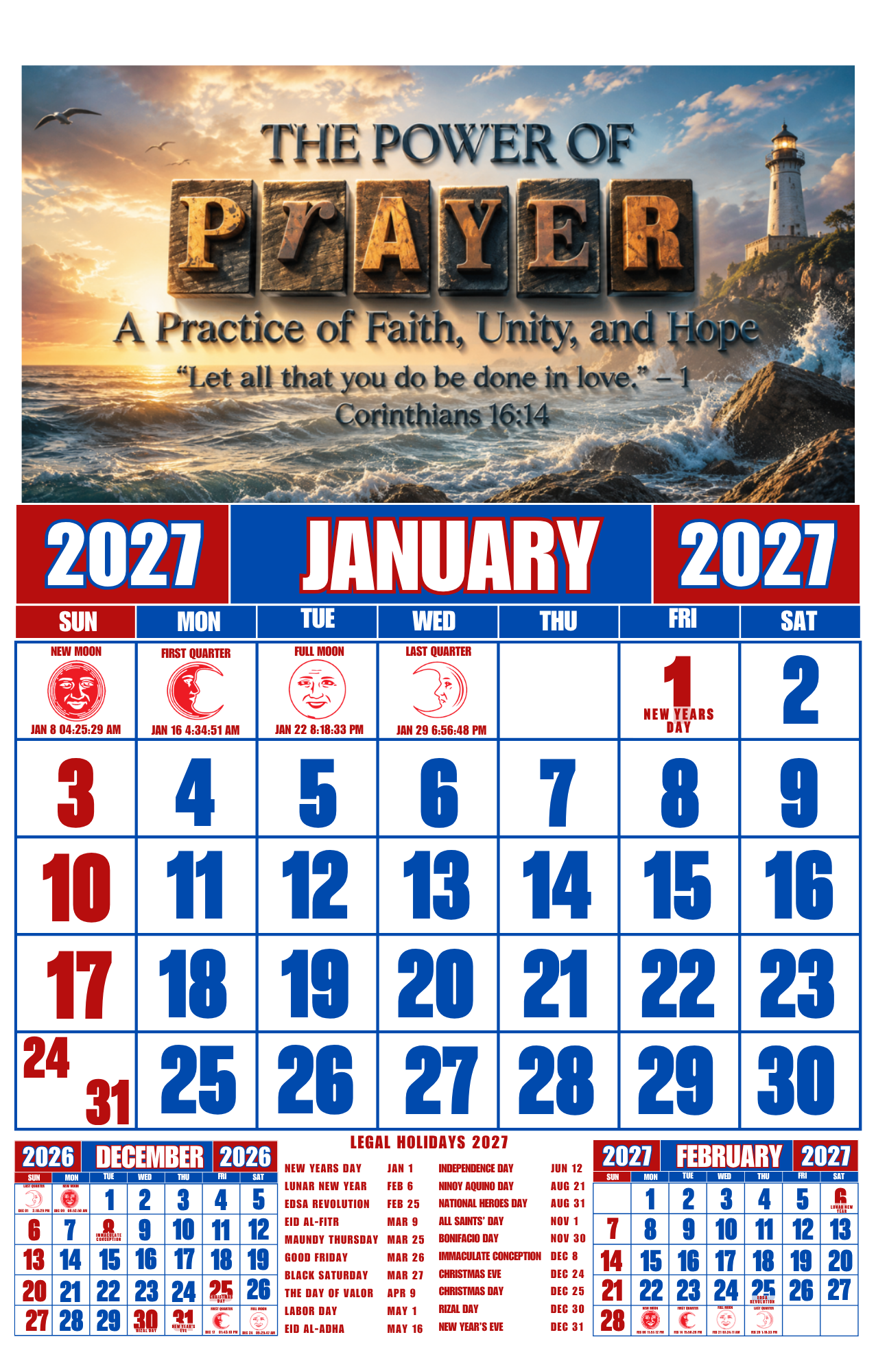 New 2027 Customized Commercial Calendar Motivational Inspirational Qoutes Design 12Pages Lowest Price Calendar Murang kalendaryo TOP CALENDAR
