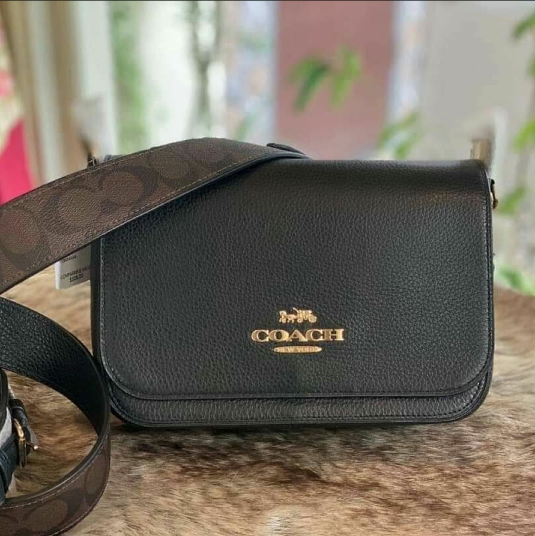 Coach F77979 Small Jes Messenger Pebble Leather with Signature Coated