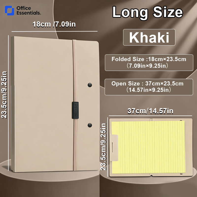 Foldable Clipboard Folder Long/A4 to A5 Portable Clip Board Paper Storage Clip Strap Design