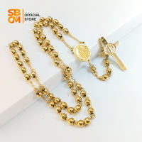 SBGM Jewelry NonTarnish Stainless Steel Rosary Our Lady of Miraculous Medal & Saint Benedict Necklace Faith & Protection