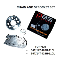 FURY MOTORCYCLE CHAIN & SPROCKET SET 4HOLES | HIGH QUALITY
