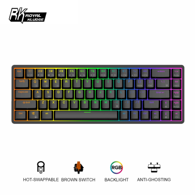 RK Royal Kludge RKG68 65 Wireless Keyboard Tri Mode Bluetooth 2 4G Wired 68Keys RGB Backlight